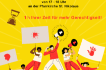 Plakat zur Mahnwache zum Tag der Menschenrechte: Dienstag, 9.12.2025, 17-18 Uhr, Pfarrkirche St. Nikolaus, 4700 Eupen