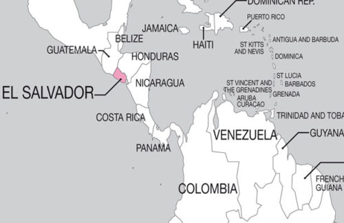 Karte von El Salvador und Zentralamerika