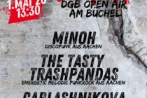 Plakat zum "Gemeinsam Laut" DGB Open Air am 1.5.2026, 13:30 Uhr Am Büchel in Aachen